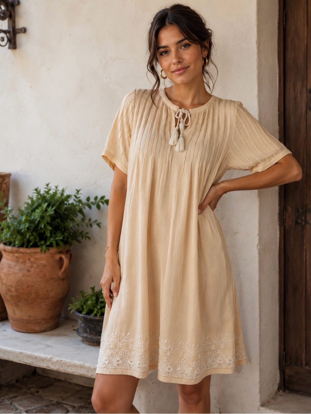 Designer Tularosa Brand Tunic Dress with Embroidered Hem